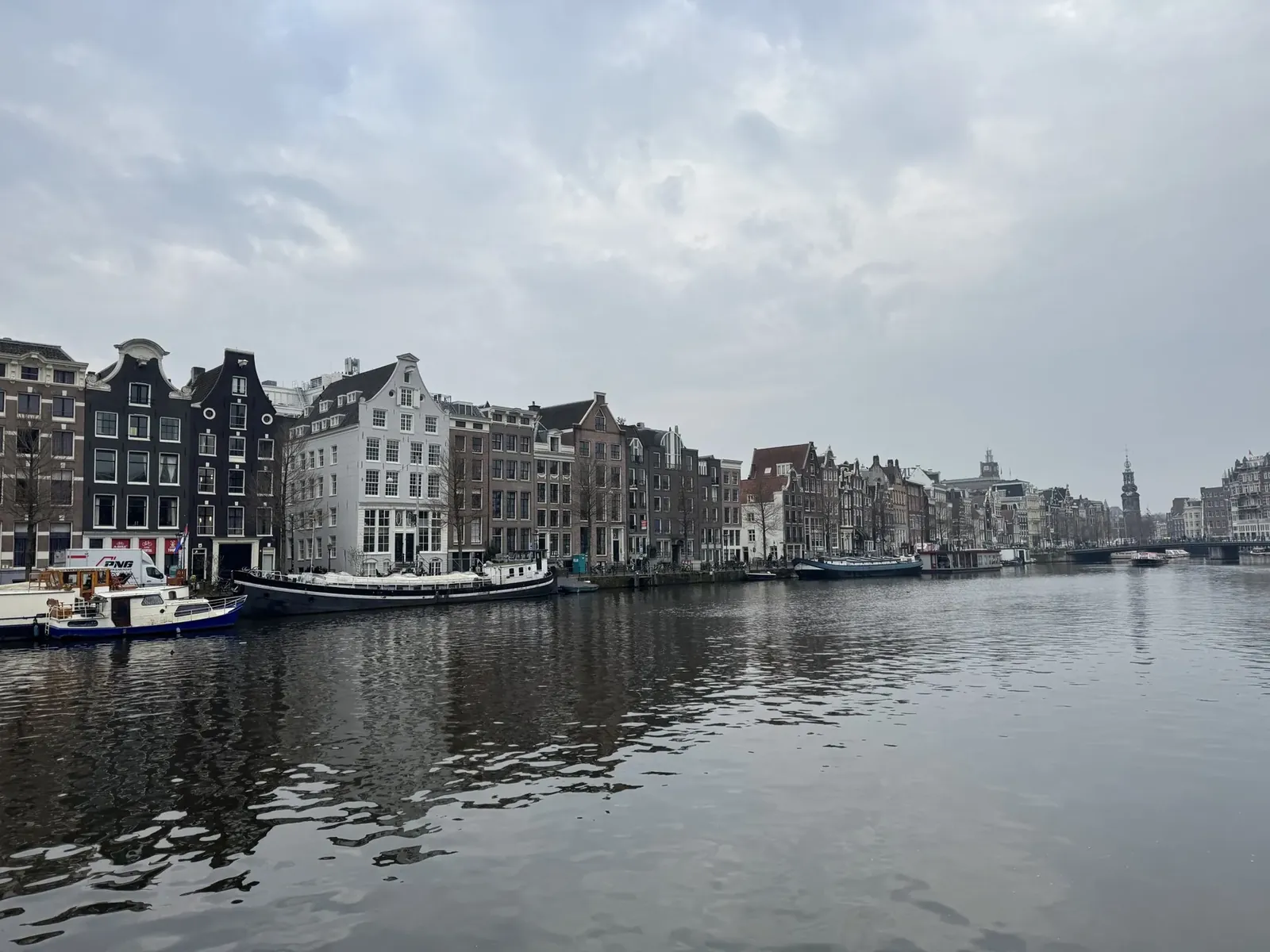 Amsterdam canal scene from a river cruise