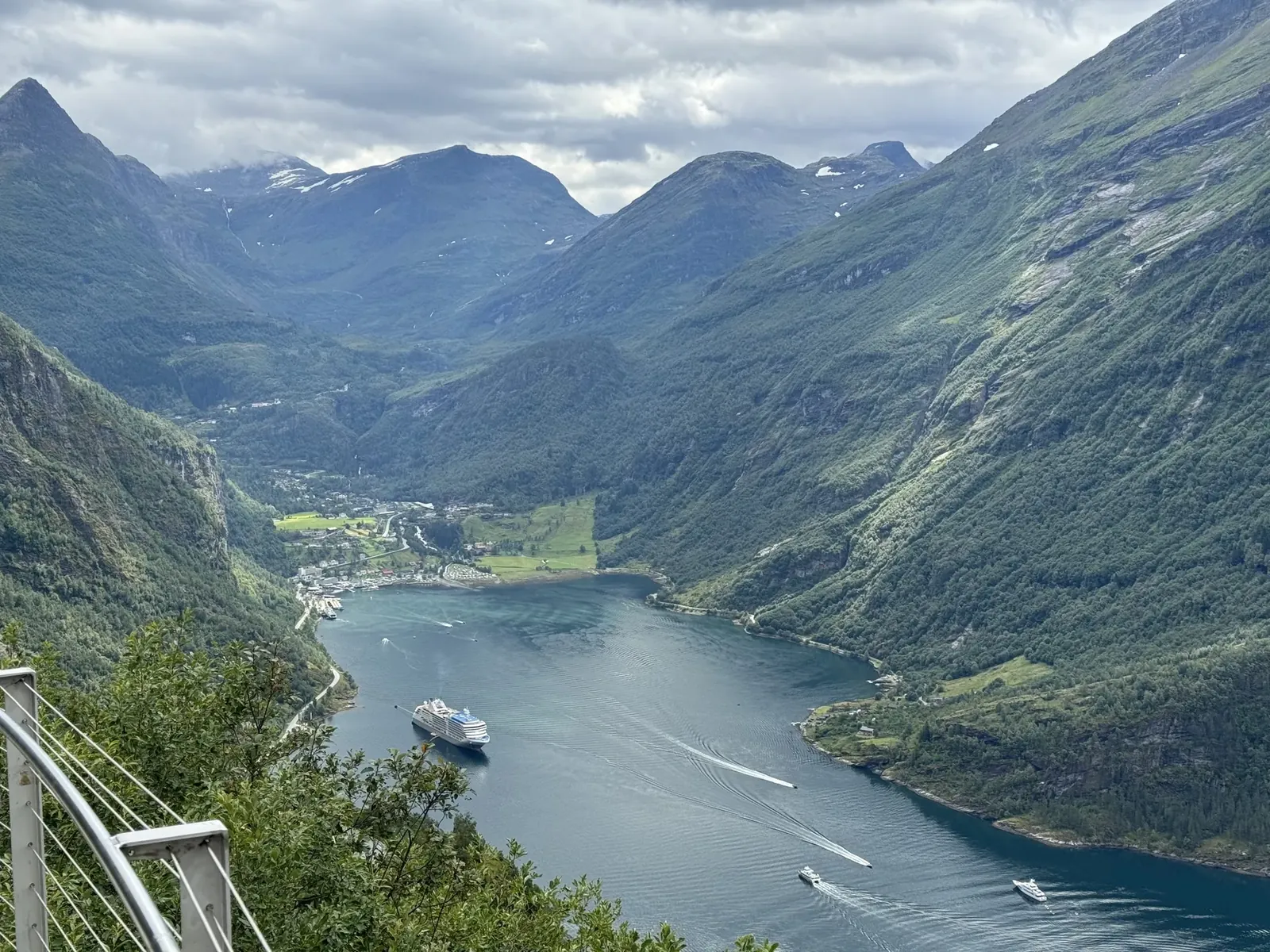 Norwegian fjord seen from a balcony