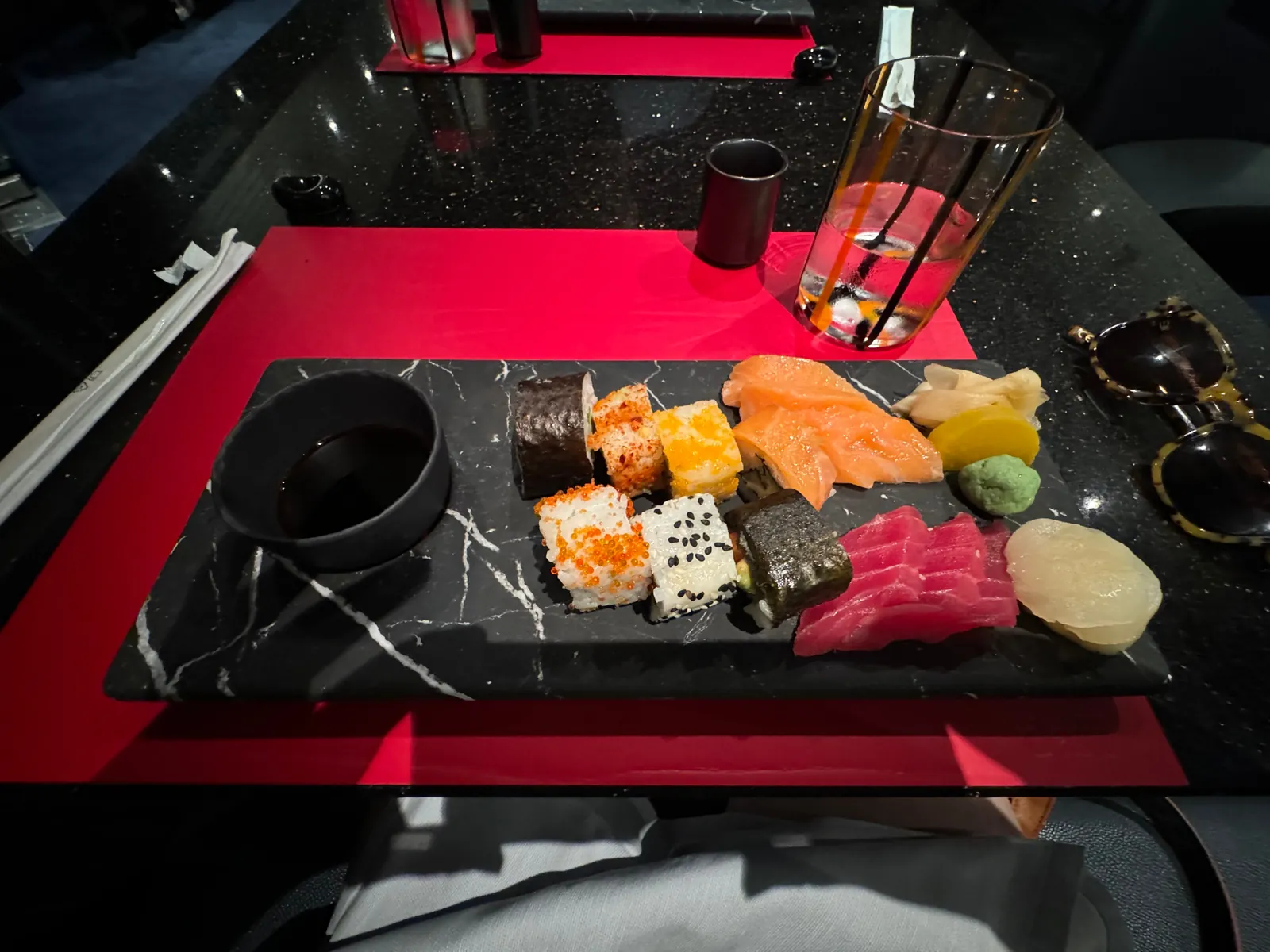 Sushi and sashimi served in one of Silversea's Japanese dining venues
